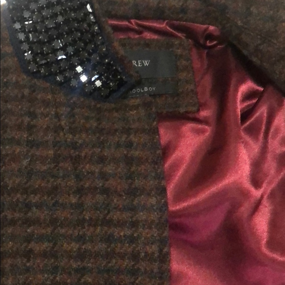 JCrew Schoolboy Blazer with jeweled collar - Picture 4 of 6